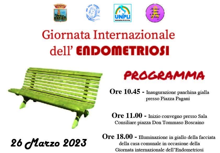 A Paupisi arriva la panchina gialla in occasione della Giornata Internazionale sull’Endometriosi