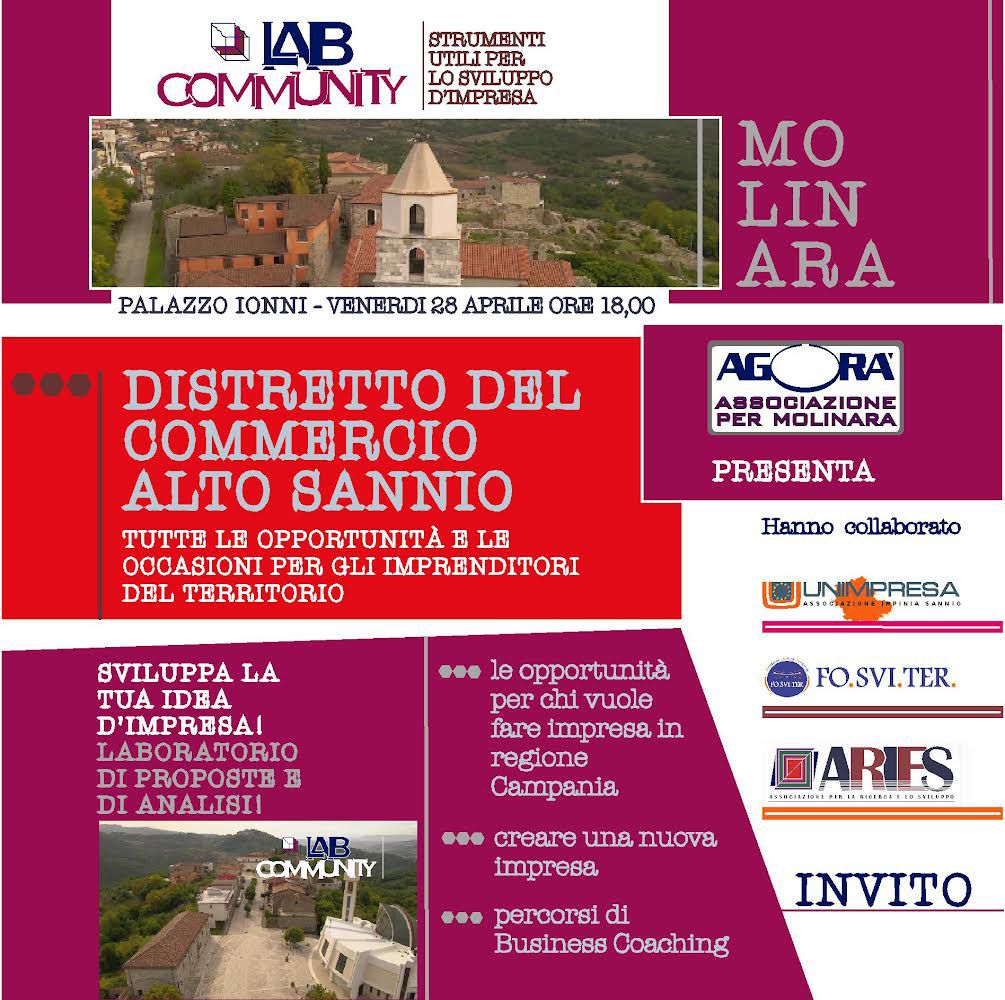 A Molinara il focus sul Distretto Commerciale Alto Sannio
