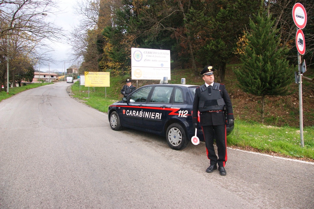 Carabinieri Cerreto Sannita, sanzioni amministrative al codice della strada e al contrasto del lavoro “nero”