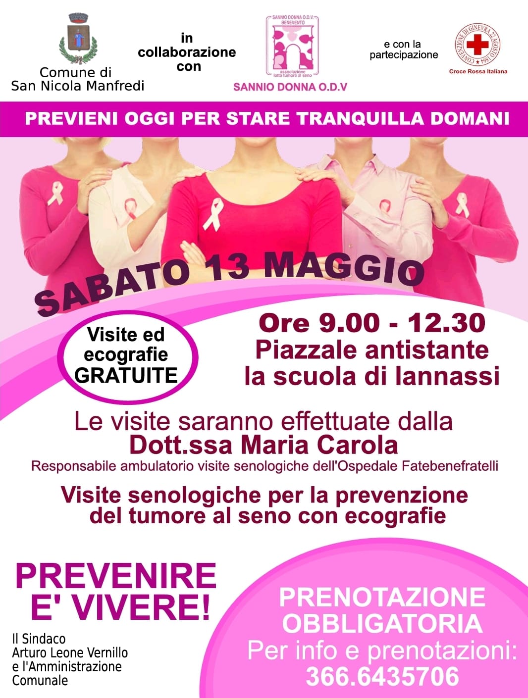 Ecografie al seno, appuntamento a San Nicola Manfredi con Sannio Donna ODV