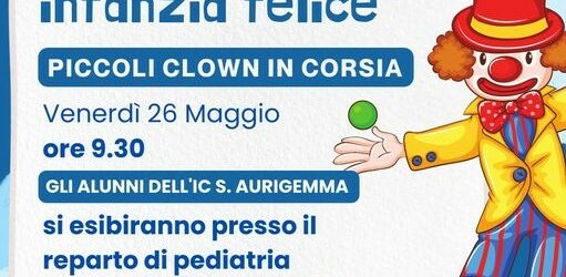 Piccoli clown in corsia, gli studenti dell’Ic Aurigemma di Monteforte nel reparto Pediatria del Moscati