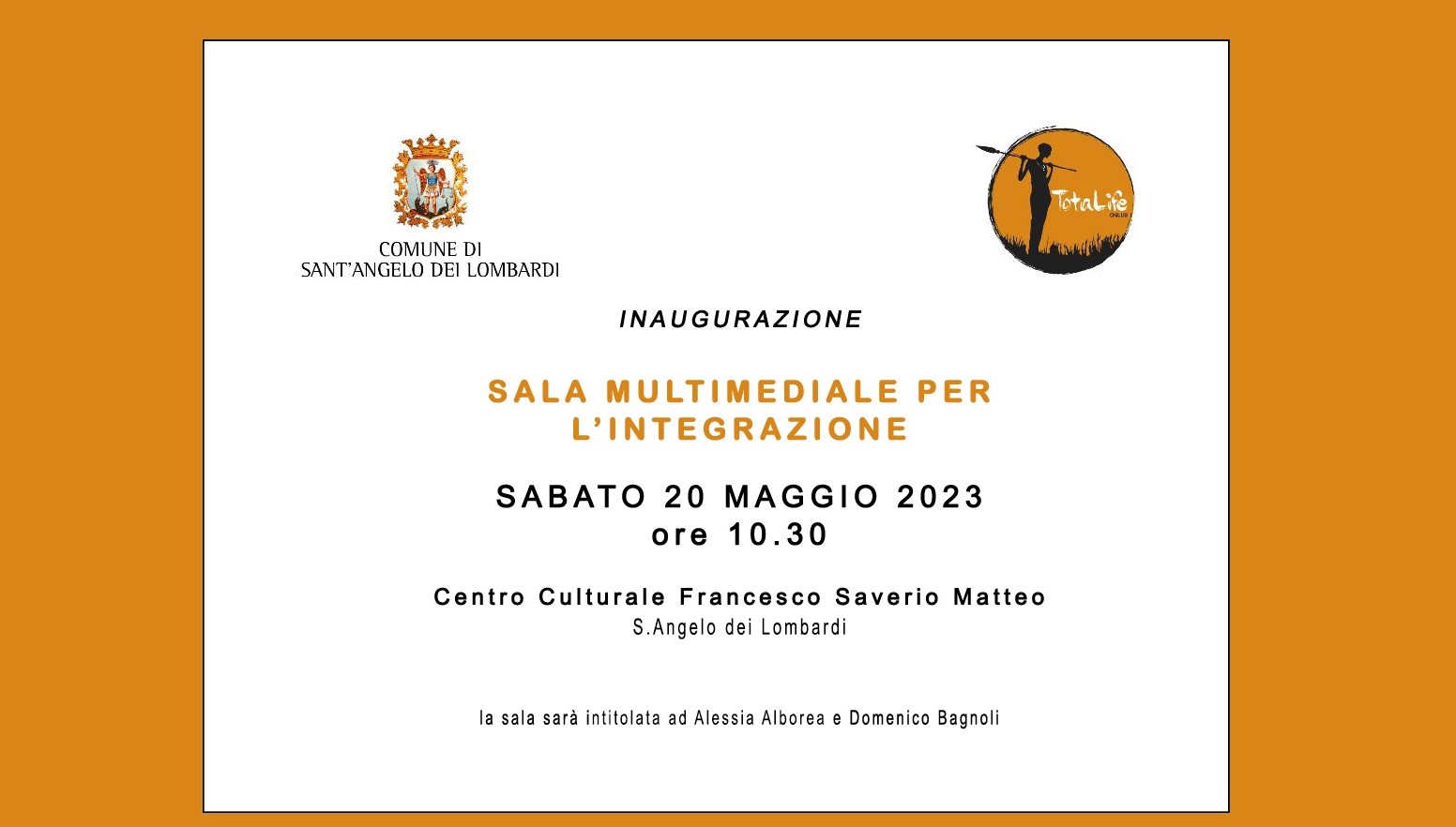 Sant’Angelo dei Lombardi| Sabato s’inaugura la “Sala Multimediale per l’integrazione”