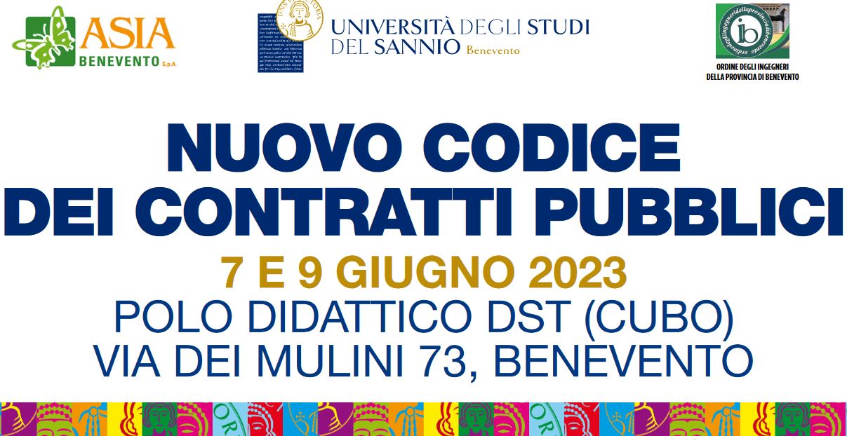 Nuovo codice dei contratti pubblici: due seminari all’Unisannio nei giorni 7 e 9 giugno