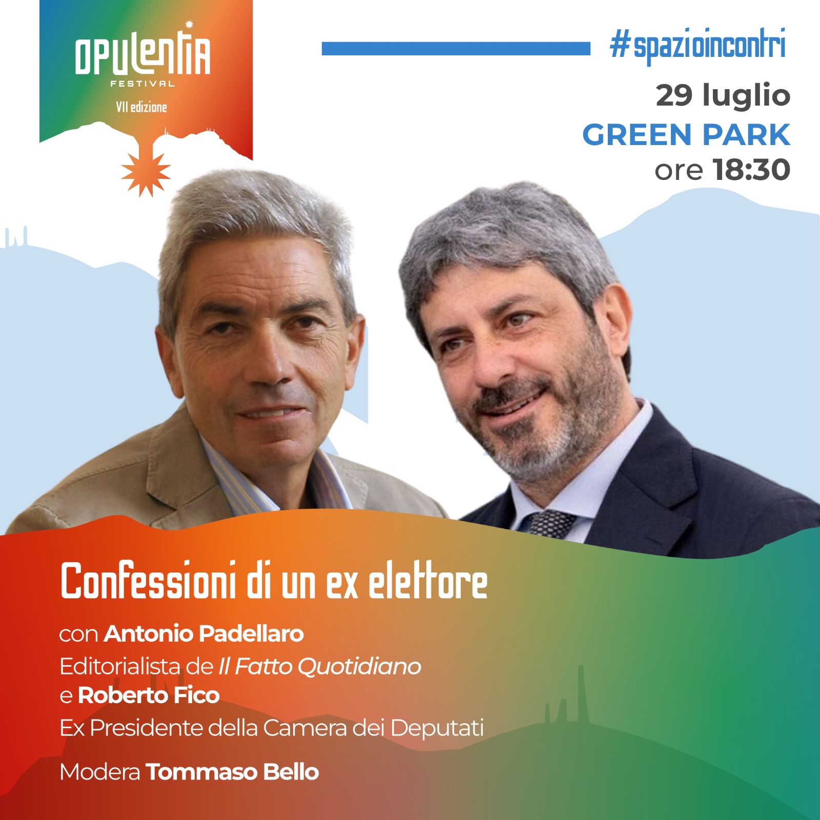 Antonio Padellaro e Roberto Fico al Festival Opulentia: appuntamento domani al Green Park di Cervinara