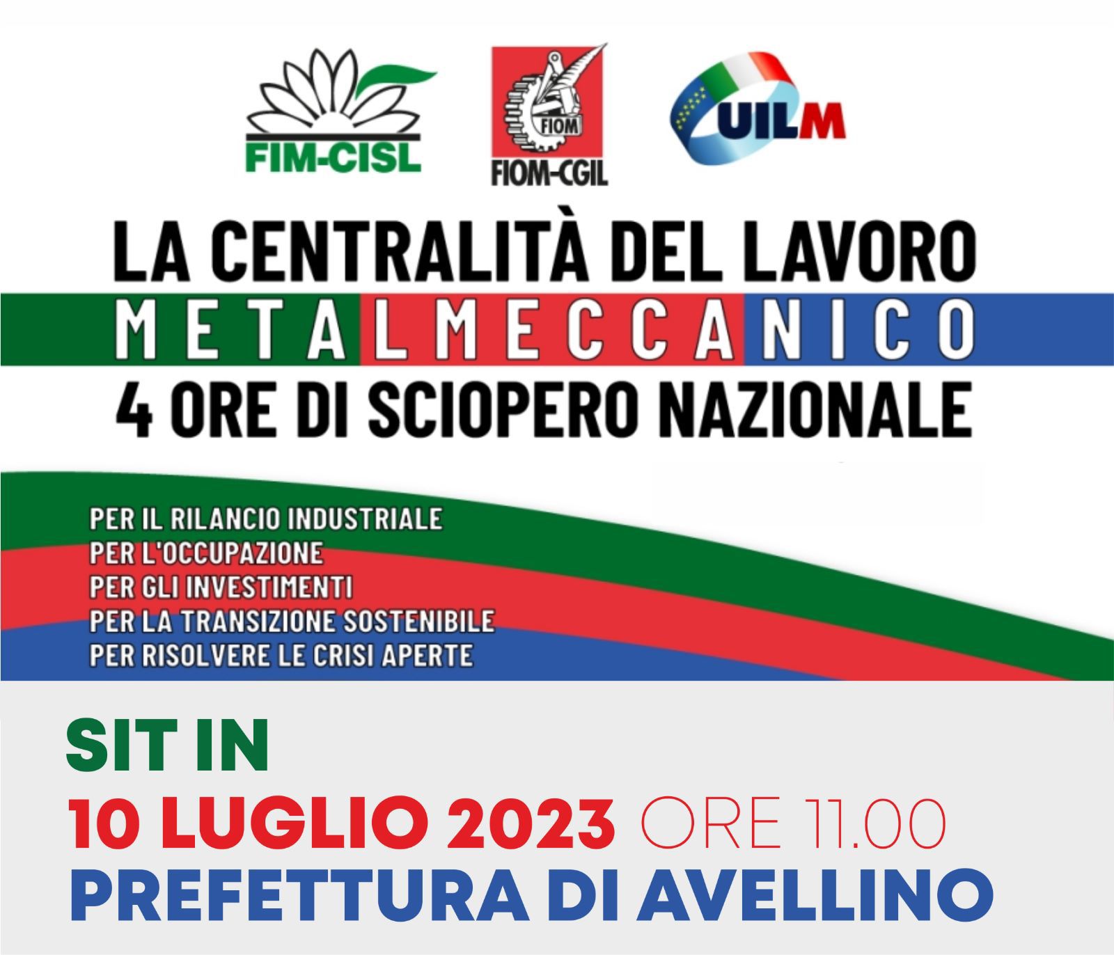 Avellino| Sciopero dei metalmeccanici, domani il sit-in