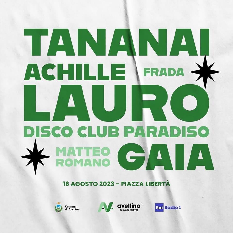 Avellino Summer Festival: il 16 agosto arrivano Achille Lauro, Tananai e Gaia