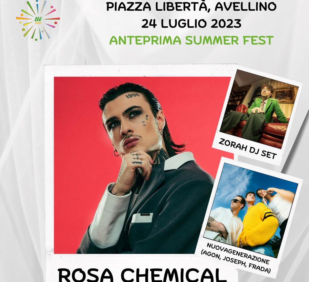 Avellino Summer Festival, stasera il concerto di Rosa Chemical