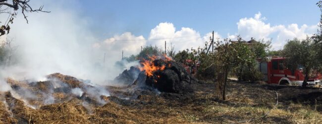 Reino, a fuoco rotoballe di fieno. Anziana trasportata in ospedale /VIDEO