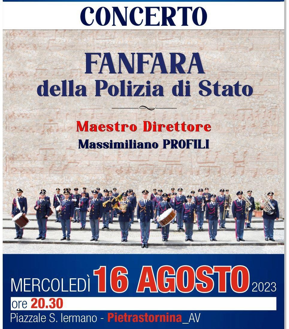 La Fanfara della Polizia di Stato in concerto a Pietrastornina