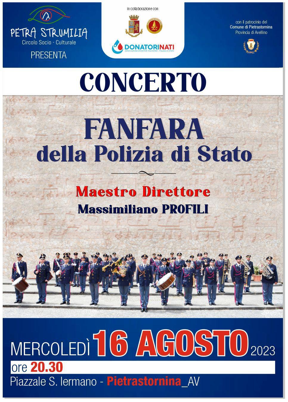 locandina concerto fanfara polizia a pietrastornina