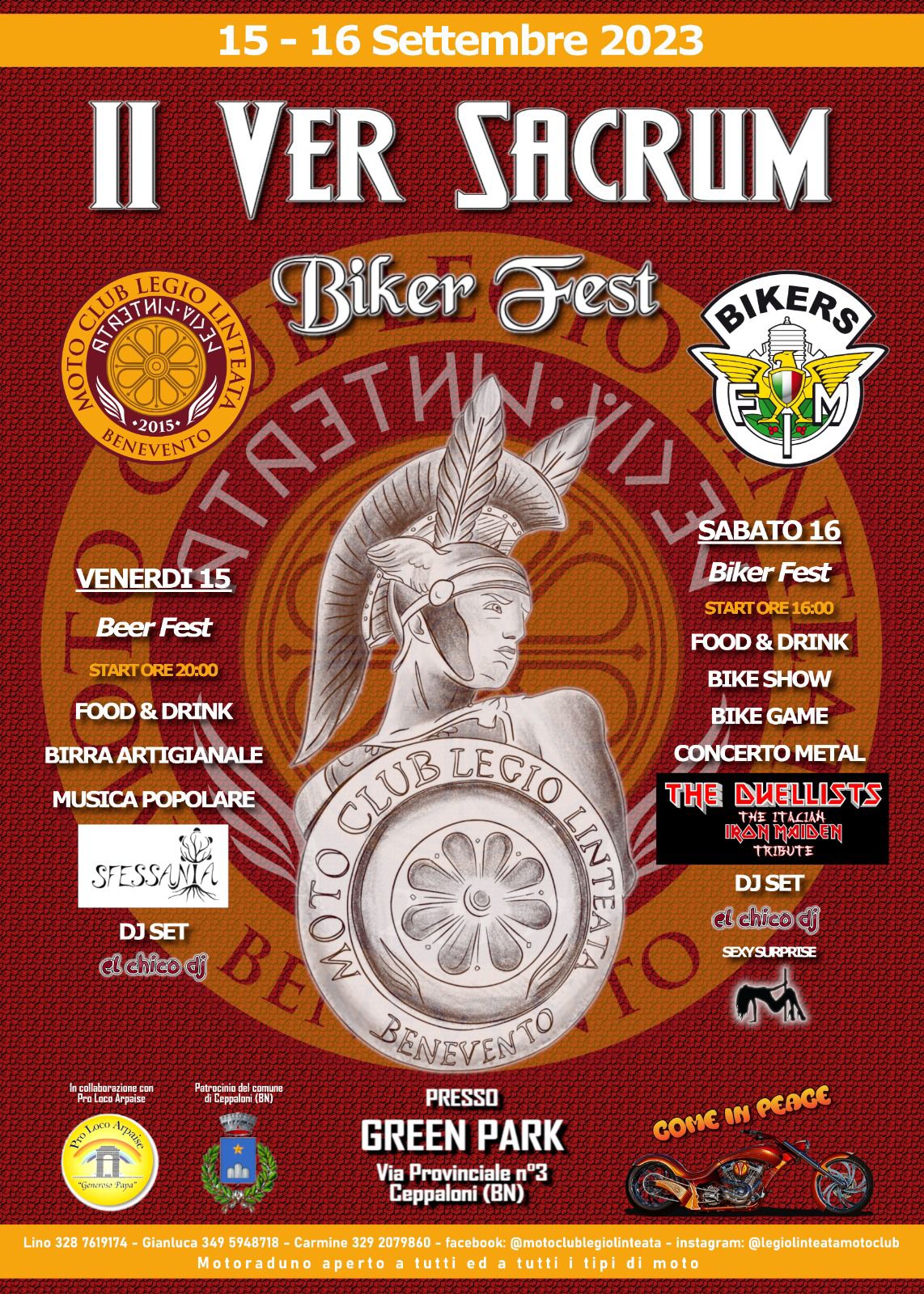 Ceppaloni, 15 e 16 settembre la II edizione del Ver Sacrum Biker Fest