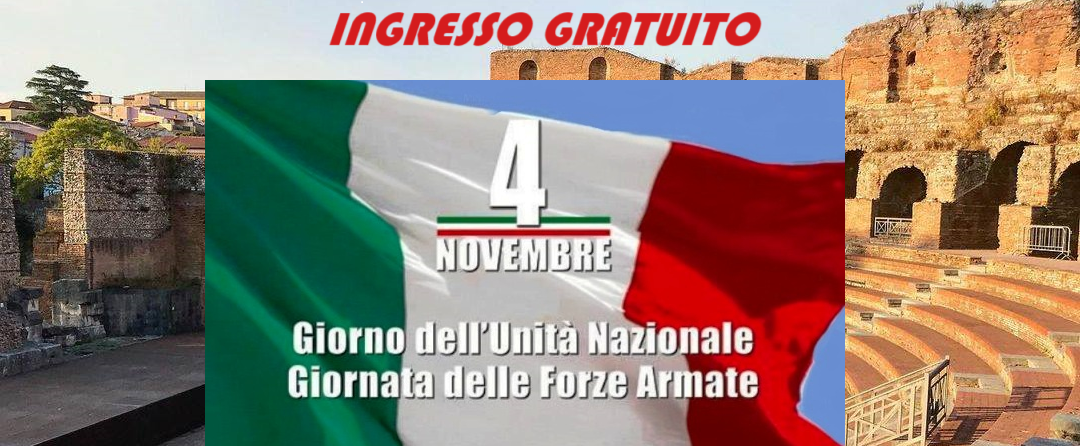 Giornata dell’Unità Nazionale e delle Forze Armate e Domenica al museo, apertura ‘gratuita’ del Teatro Romano il 4 e 5 Novembre