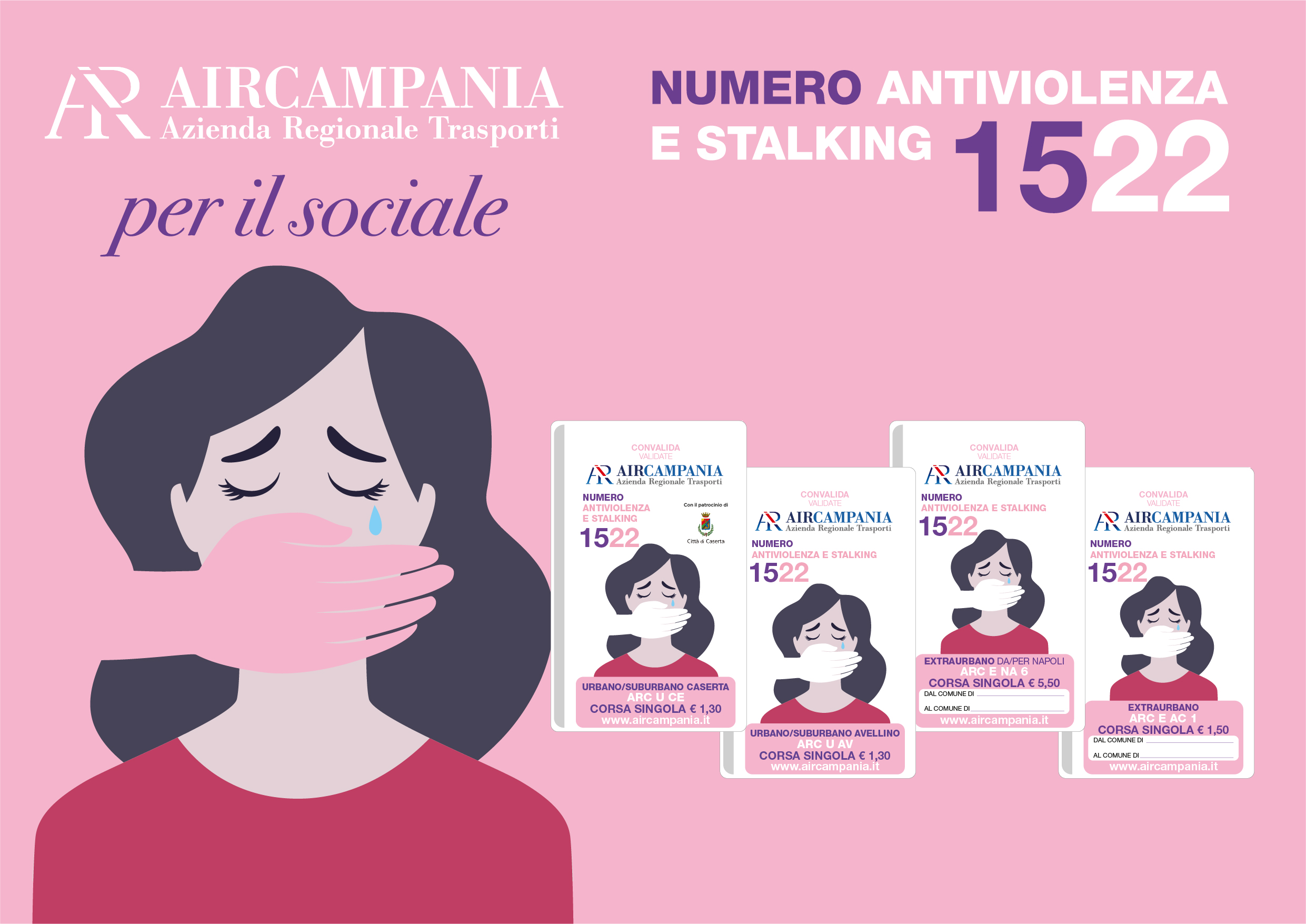 Air lancia la campagna sociale per il 1522: 1 milione di biglietti e 5 fermate con il numero antiviolenza