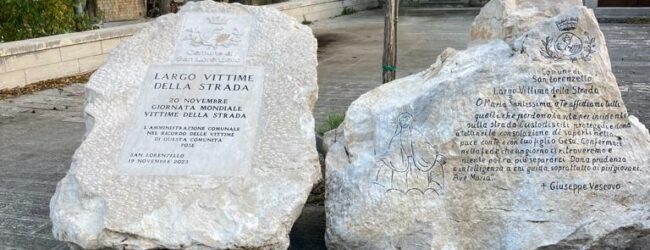 San Lorenzello onora le vittime della strada con due “pietre monumentali” e un’area dedicata