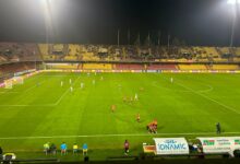 Benevento-Giugliano: 2-2. I giallorossi si fanno rimontare e mancano l’aggancio alla vetta