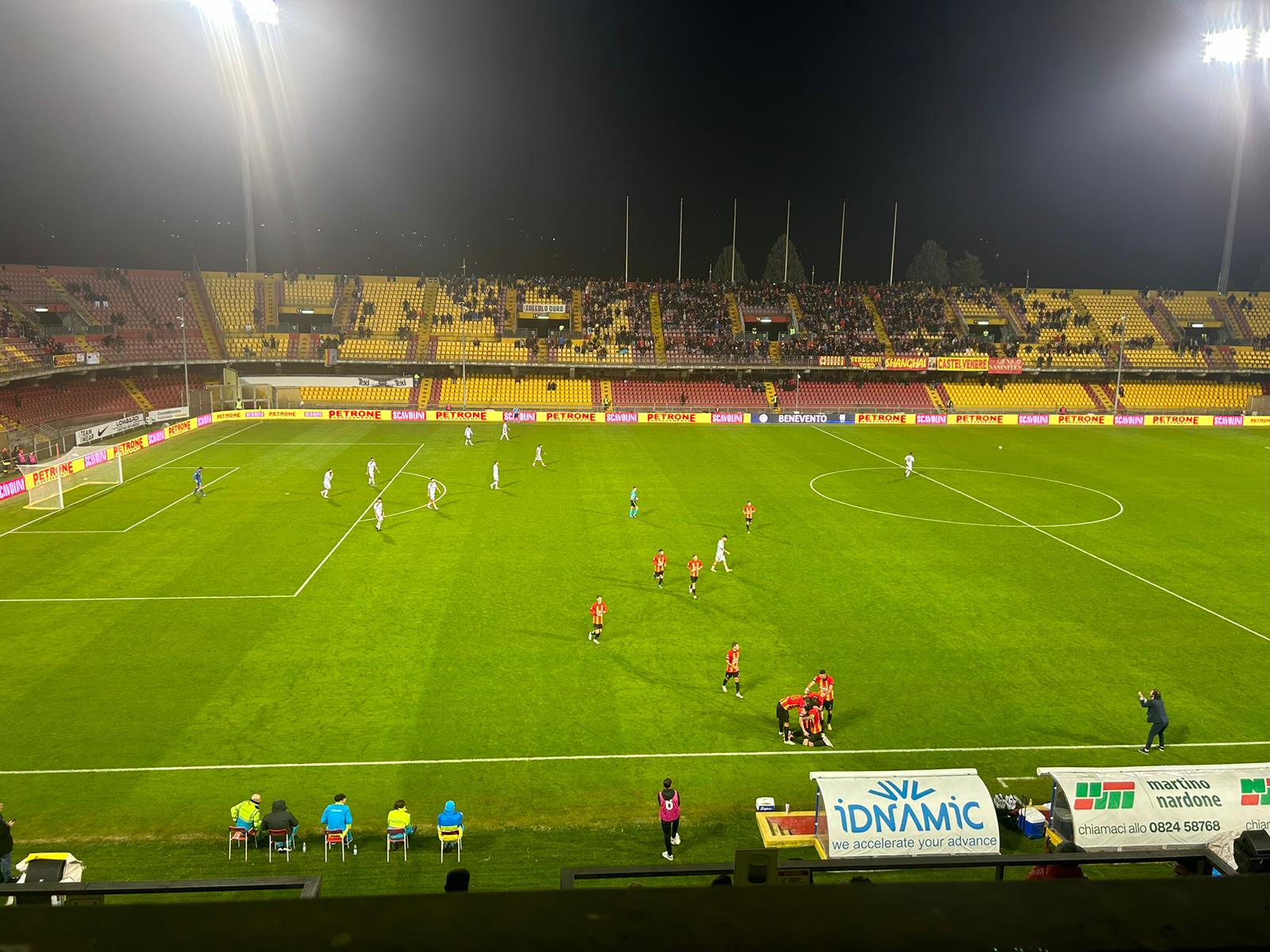 Benevento-Giugliano: 2-2. I giallorossi si fanno rimontare e mancano l’aggancio alla vetta