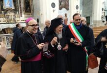 Il Patriarca di Costantinopoli in preghiera a San Bartolomeo