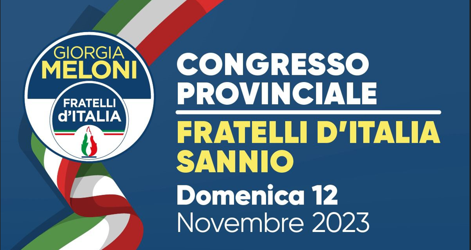 Domenica 12 novembre il Congresso provinciale di Fratelli d’Italia