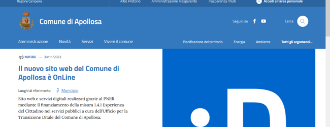 Apollosa, attivato canale whatsapp e on line il nuovo sito del Comune