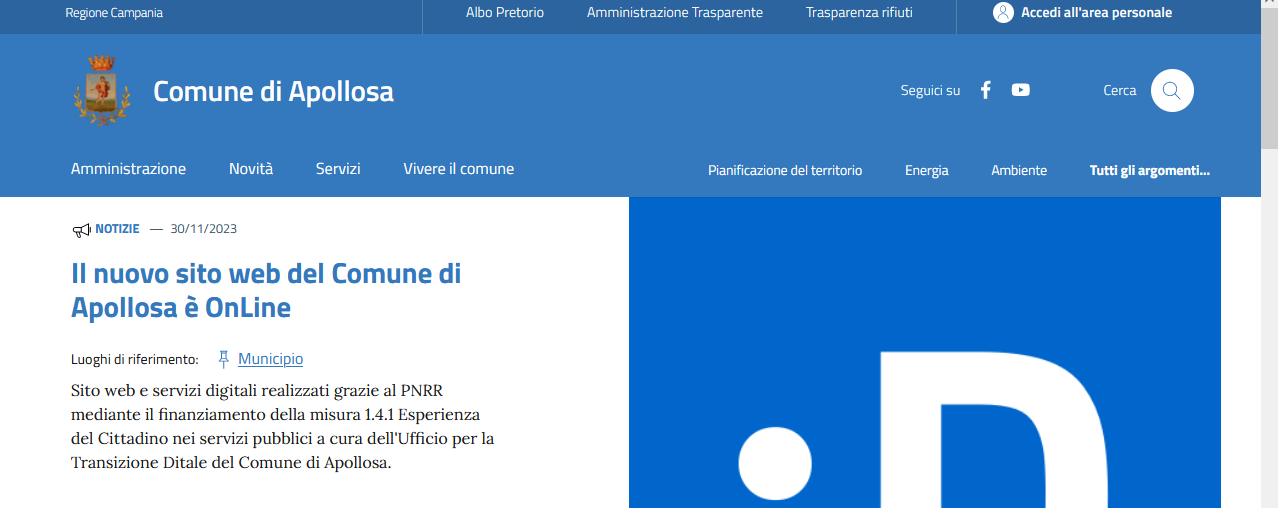 Apollosa, attivato canale whatsapp e on line il nuovo sito del Comune