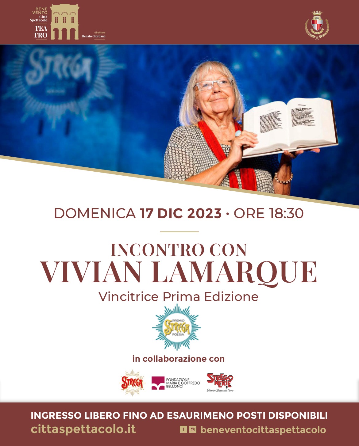 Città Spettacolo Teatro, domenica 17 al Comunale arriva Vivian Lamarque