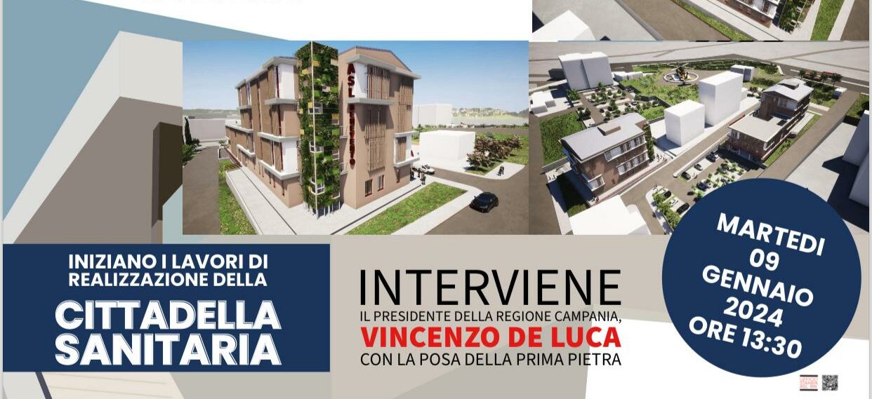 Asl, a Benevento De Luca in via Delcogliano per la posa della prima pietra della Cittadella Sanitaria