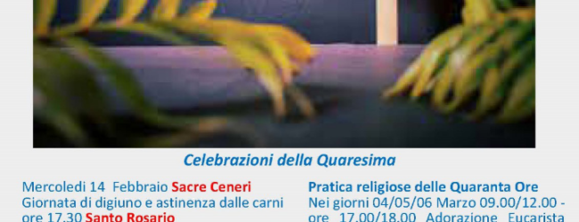 La Parrocchia Maria Santissima Annunziata di Pietrastornina si prepara a vivere il tempo liturgico della Quaresima