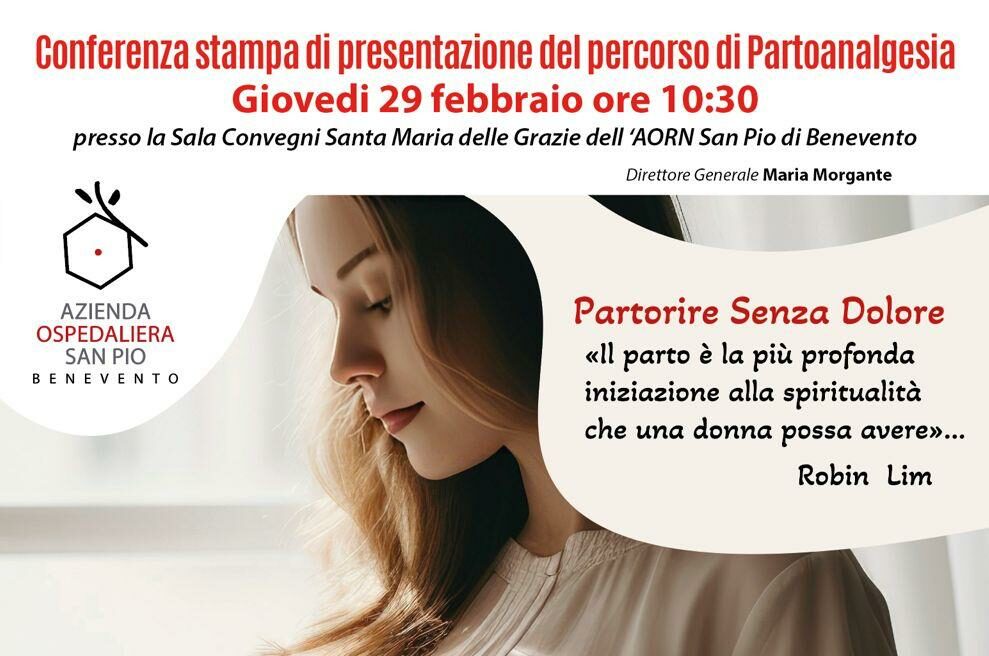 AORN San Pio: si presenta la procedura di ‘Partoanalgesia’