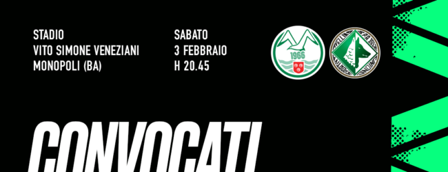 Monopoli-Avellino: i convocati di mister Michele Pazienza