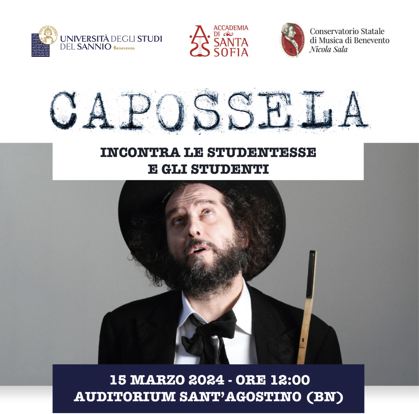 Benevento: Vinicio Capossela incontra gli studenti e le studentesse