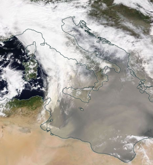 Eccezionale afflusso di polveri sahariane: picchi di PM10 in Campania