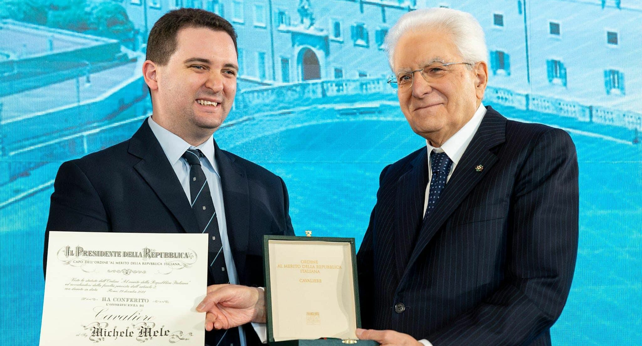Onorificenze dell’Ordine al Merito della Repubblica Italiana: insignito del titolo di Cavaliere Michele Mele