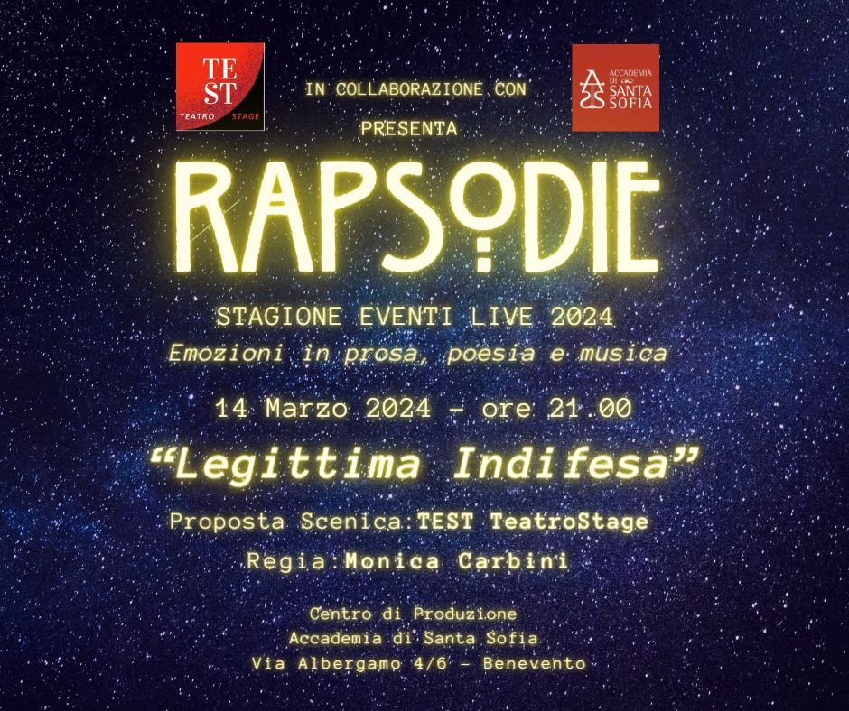 Giovedì 14 marzo torna Rapsodie con lo spettacolo “Legittima Indifesa”