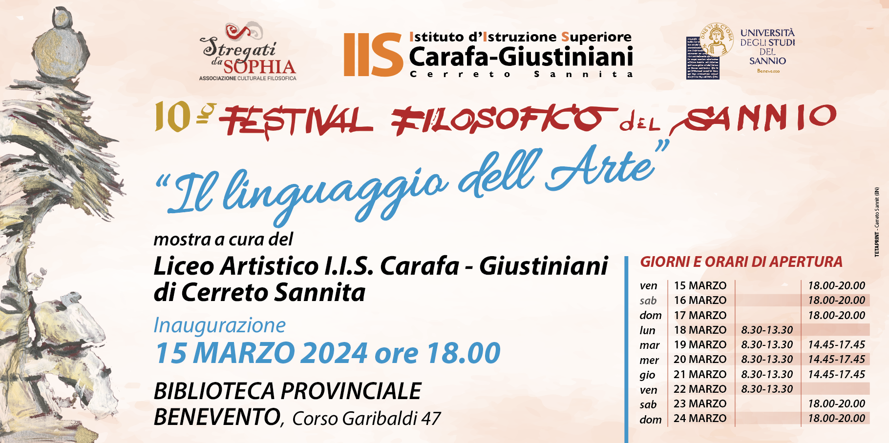 Domani a Benevento sarà inaugurata la mostra “Il linguaggio dell’arte” a cura del liceo aritistico di Cerreto Sannita