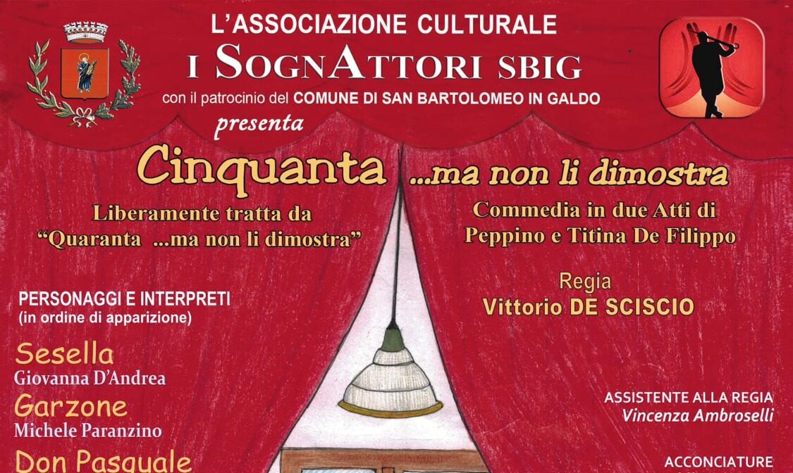 San Bartolomeo In Galdo, tornano in scena i “SognAttori” dal 12 al 14 aprile
