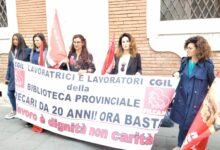 Bibliotecarie provinciali in lotta: “basta precariato!” Presidio Filcams Cgil