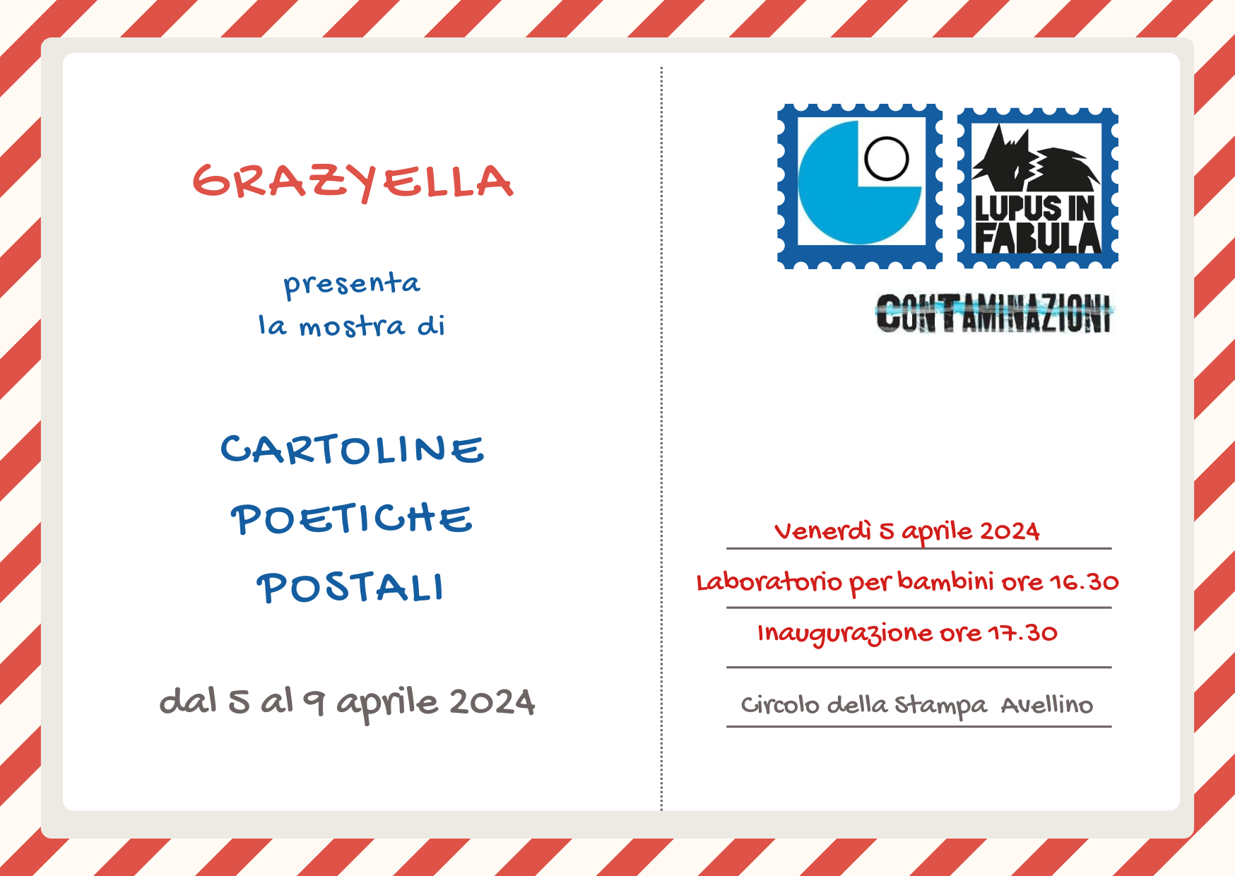 Avellino| Al Circolo della Stampa la mostra di cartoline poetiche dell’artista irpina Grazyella