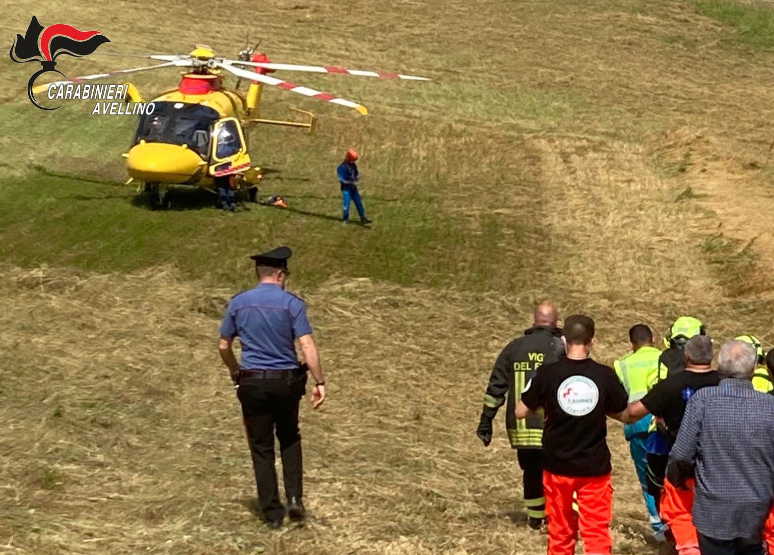 Caposele| Incidente nei campi, anziano ferito gravemente agli arti inferiori e trasportato in eliambulanza al Moscati