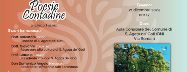 Sant’Agata de’ Goti celebra la poesia rurale con la presentazione di Poesie Contadine di Errico Fusaro 