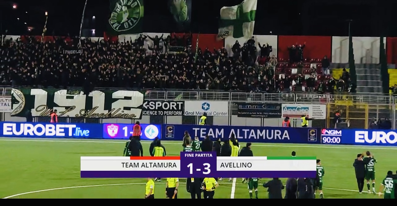 Team Altamura -Avellino: 1-3. Vittoria dei lupi allo Stadio D’Angelo