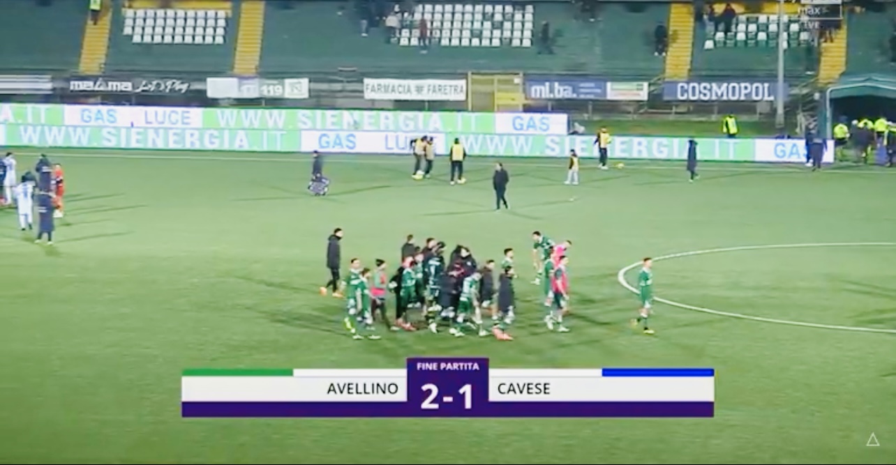 Al Partenio Lombardi l’Avellino torna a vincere: 2-1 contro la Cavese