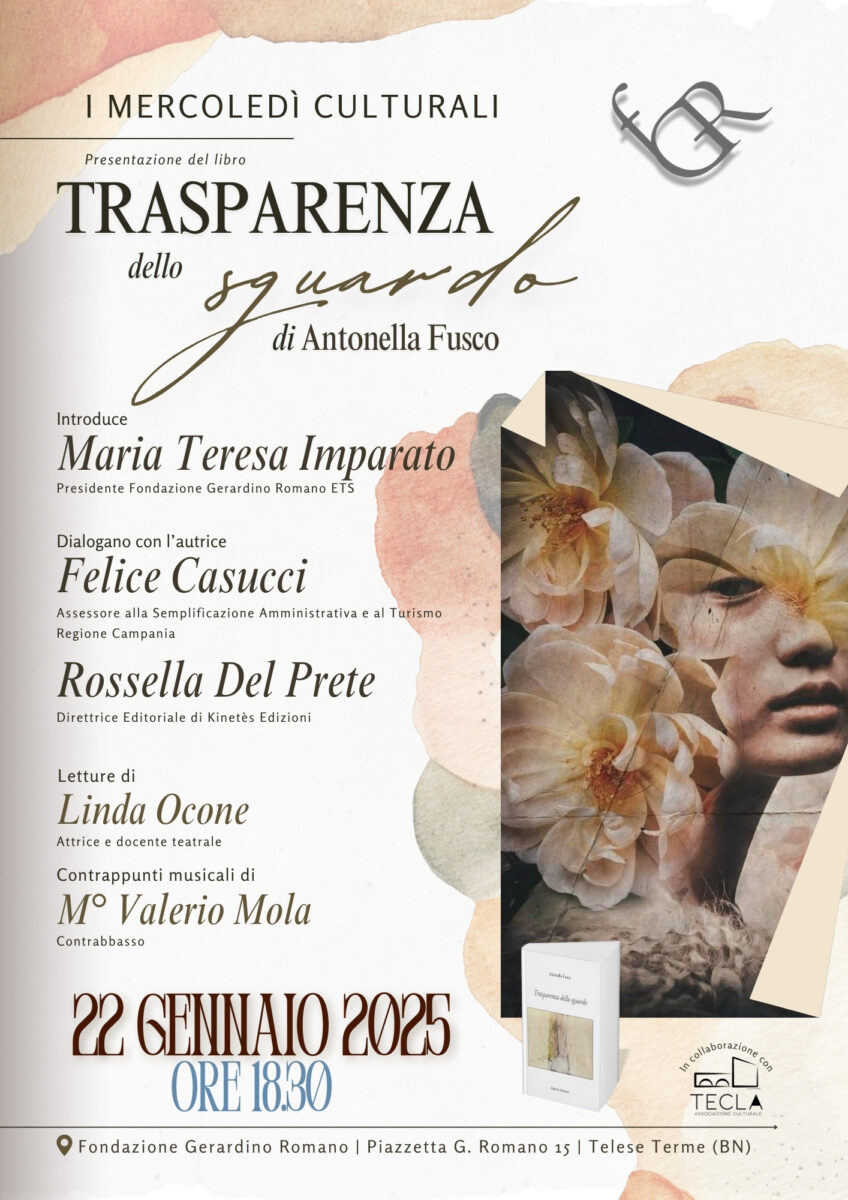 Ai mercoledi della Fondazione Romano di scena “Trasparenza dello sguardo” di Antonella Fusco