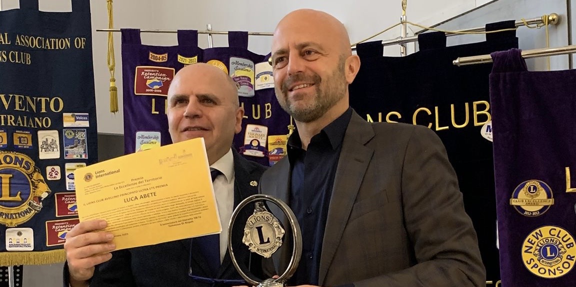 Luca Abete ha ricevuto il premio “Eccellenze del Territorio” dai Lions International
