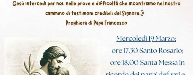 La Parrocchia Maria Santissima Annunziata di Pietrastornina celebra la Solennità di San Giuseppe
