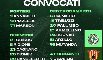 Avellino-Benevento, i convocati di mister Biancolino