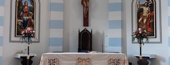 Due nuovi dipinti arricchiscono l’abside della chiesa parrocchiale a Torrette di Mercogliano