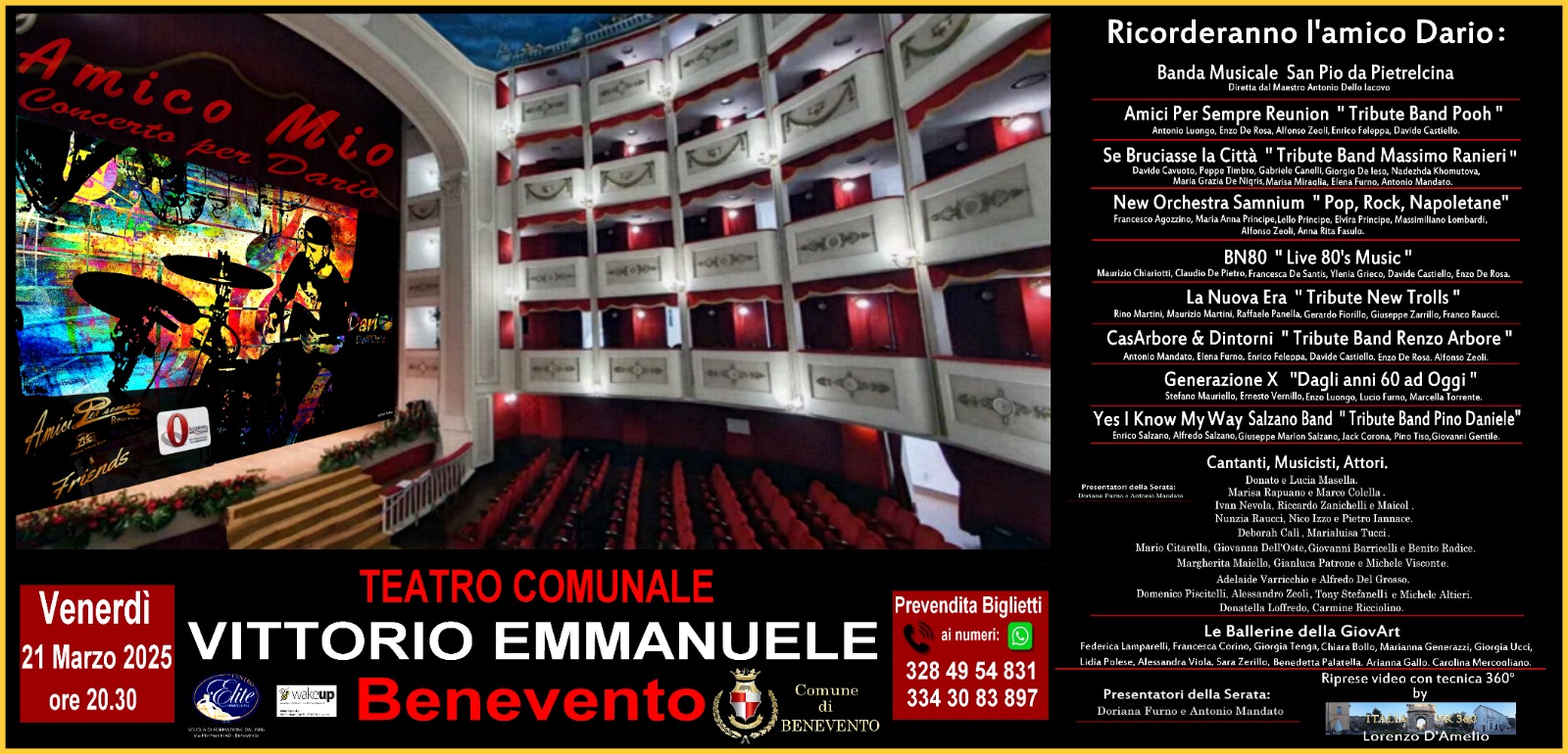 Serata in memoria di Dario Dell’Oste: musica e amicizia al Teatro Vittorio Emanuele