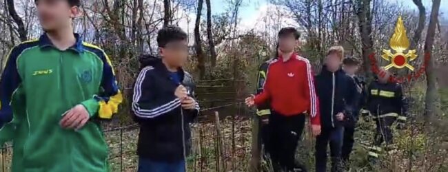 Aiello del Sabato: Vigili del Fuoco salvano cinque ragazzini bloccati da un gruppo di cinghiali