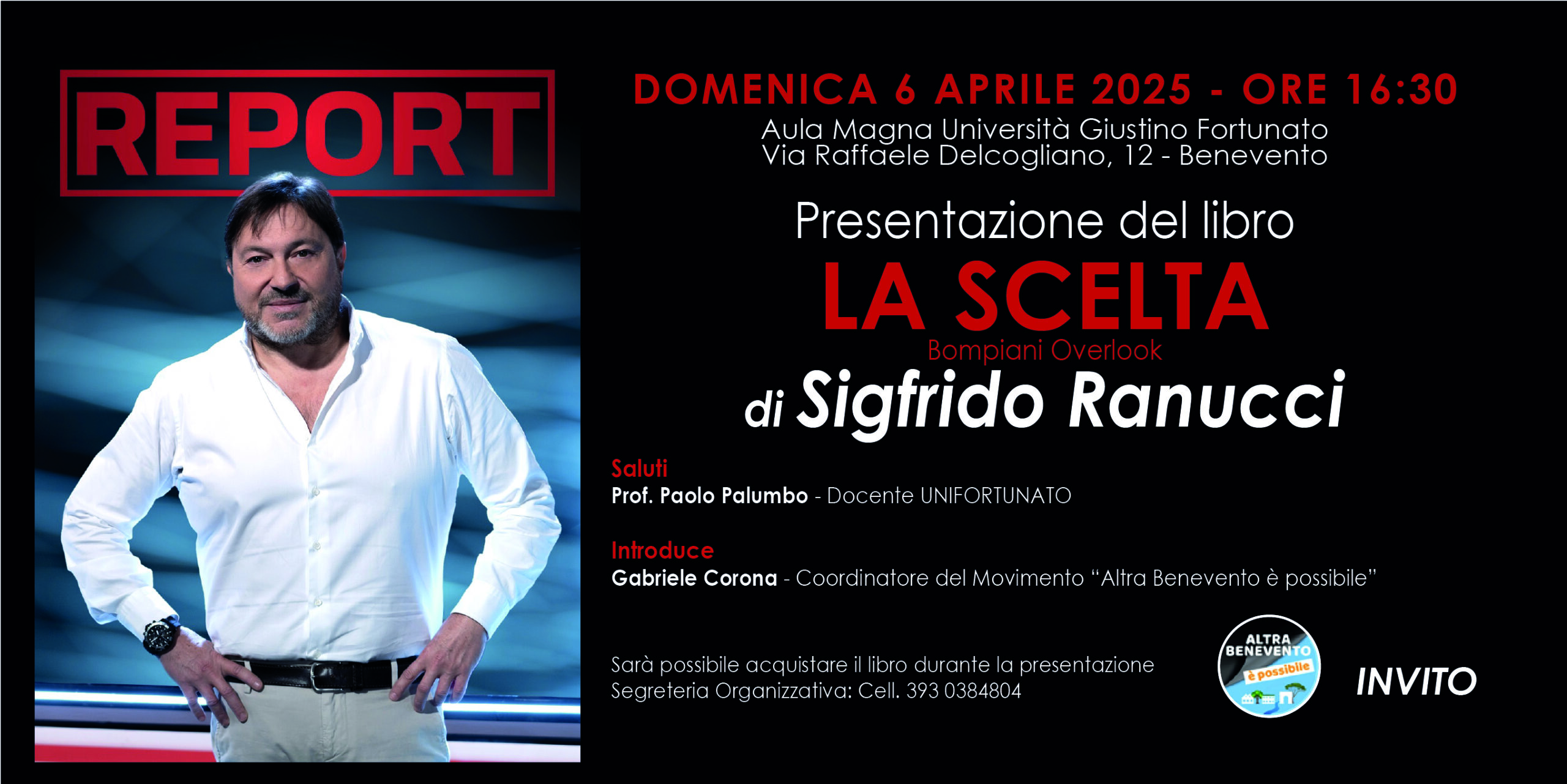 Sigfrido Ranucci ospite di Altrabenevento domenica alla Giustino Fortunato