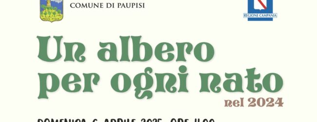 A Paupisi l’evento ‘Un albero per ogni nato nel 2024’. Il sindaco: “Gesto simbolico per celebrare il legame tra crescita e natura”